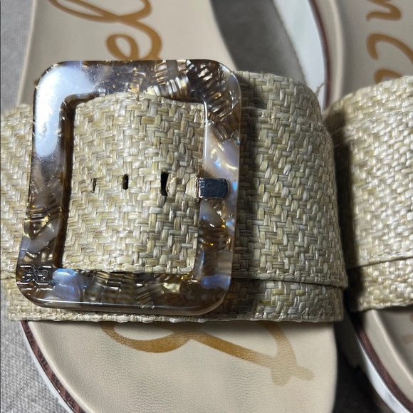 Sam Edelman Beige Slide Sandals with Brown Buckle 9W. SH153 - Picture 8 of 10